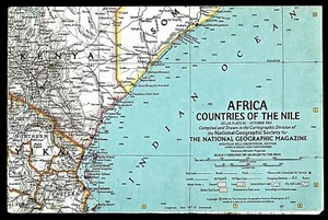 1963-10 October National Geographic Map AFRICA COUNTRIES OF NILE EG UG KE (952) - Picture 1 of 2
