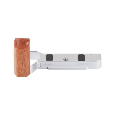 L-Bracket with Aluminum Wooden Handle QR Plate for Sony A7CR A7CII Camera Silver - Image 1 of 4