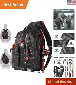 Large Capacity Fishing Tackle Bag with Adjustable Straps - Perfect Gift for Him - Picture 1 of 8