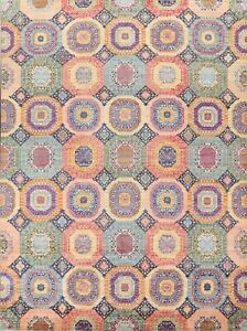 Vegetable Dye Mamluk Oriental Geometric Area Rug Hand-knotted Living Room 8'x10'