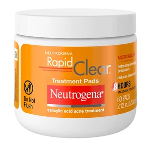 Neutrogena Rapid Clear Acne Pads 60ct | 2% Salicylic Acid | Max Strength Oil-Fre - Picture 1 of 12