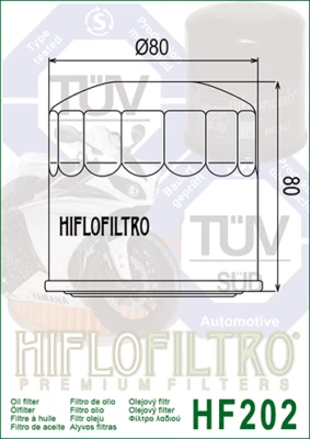FILTRO DE ACEITE PREMIUM HIFLO HONDA VF750 C V45 Magna 1982 - 1989 HIFLO HF202 Foto 1 de 2