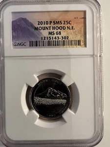 2010 P  SMS 25cents NGC-MS-68  MOUNT HOOD N.F.  - Picture 1 of 8