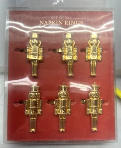 Set of 6 Christmas Nutcrackers  Napkin Rings New NIB Nicole Miller - Picture 1 of 4