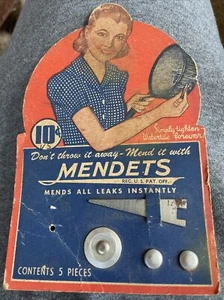 Vintage Advertising 1920's MENDETS KIT MENDS GRANITEWARE ALL LEAKS INSTANTLY - Picture 1 of 2