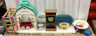 lot Fisher Price Loving Family Dolls Furniture and Dolls. 12 Pieces. Tv VCR Unit