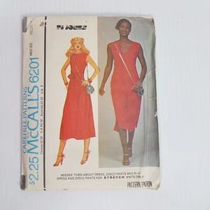 McCalls 6201 Dress Disco Pants Bag PJ Jones Carefree Vintage 1978 Sewing Pattern - Picture 1 of 3