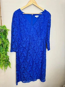 Kaliko Royal Blue Floral Lace Dress – Size 18 - Picture 1 of 8