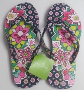 NEW NWT Vera Bradley Flip Flops Petal Paisley Small Womens SZ 5-6 Retired Print - Picture 1 of 3