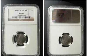 GREECE : 50 LEPTA YEAR : 1964, in special plastic case by NGC , MS - 66 - Picture 1 of 7