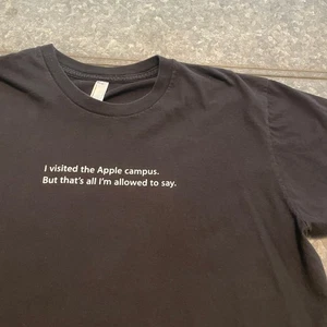 Vintage Visited the APPLE Campus Tee Shirt Mens Large Black Cotton Y2K Computer - Picture 1 of 10