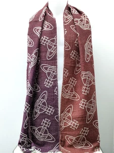 Bufanda Oblonga Vivienne Westwood BNWT Gradiente Línea Burdeos Orbe PVP: 240 £ - Imagen 1 de 15