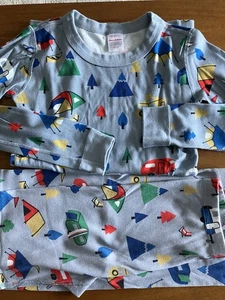 Hannah Andersson Boys Long Sleeve Pajamas Size 12, Blue With Camping Graphics - Picture 1 of 9