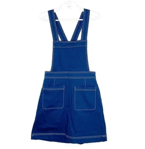 MODCLOTH Dress Women's 6 Blue Pinafore Overall Mini Retro Twee Retro NEW - Picture 1 of 7