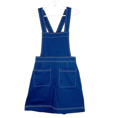 MODCLOTH Dress Women's 6 Blue Pinafore Overall Mini Retro Twee Retro NEW - Image 1 of 4