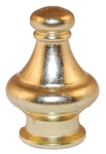 Pyramid Lamp Finial Top Cast Bright Brass Finish 1/8" IP 1/4-27 Thread Adapter - Picture 1 of 5