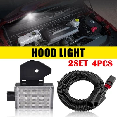 JUEGO DE 2 LUCES LED de cortesía para capó blancas para Dodge RAM 1500 2500 con cableado R Foto 1 de 4