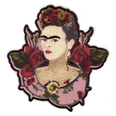 Frida Kahlo Rose Thorn Portrait Sublimated Embroidered Iron On Patch - Image 1 of 2