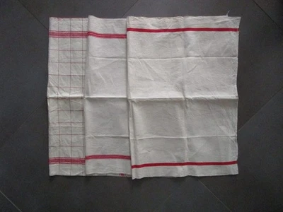 Lot de 3 torchons anciens neufs - Photo 1/4