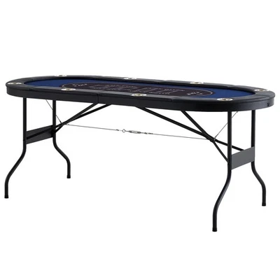 UIMOSO 8 Player Oval Foldable Poker Table Casino Blackjack Texa Holdem Table 72"