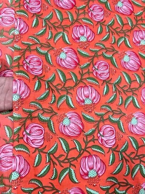 Indian Handmade Natural Hand Block Printed 3 Yard Cotton Fabric Print_705 - Image 1 of 4