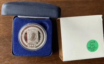 Islas Cook 2004 prueba de $5 1 oz. Moneda de plata USPS-BENJAMIN FRANKLIN SELLO con ESTUCHE Foto 1 de 4