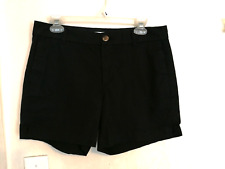 Dockers Womens Shorts 4 Black Khaki Chino Pockets Casual Zipper Inseam 4 1/2"