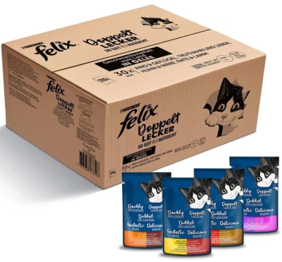 Purina FELIX Katzenfutter Nass Doppelt Lecker Mix in Gelee 120 x 85g - Bild 1 von 4