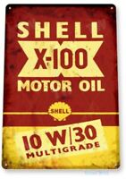 Garage / X-100,Vintage Stil Metall Schild 40x30cm Shell Motorenöl Große