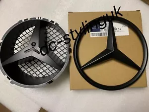 Parrilla delantera estrella y base para Mercedes Clase E W207 2009-13 cupé descapotable negro mate - Imagen 1 de 1