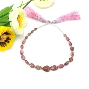 40.75ct Natural Bi-Color TOURMALINE Gemstone Oval Loose Bead 5*4mm - 12*8.5mm 8" - Picture 1 of 5