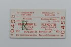 BRB British Railway Ticket No 0458 HEATHROW AIRPORT to PLYMOUTH Via AV Coach