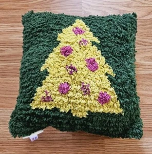 "Almohada de acento difuso para árbol de Navidad 9""x9"" verde bosque UO hogar" - Imagen 1 de 5