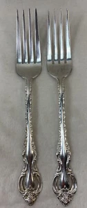 Lot of 2- International Marked Deep Silver Korea COUNTESS Pierced Dinner Forks - Picture 1 of 5