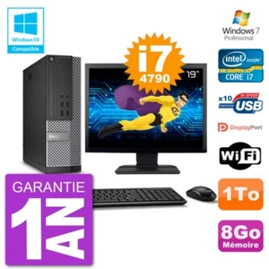 PC DELL 7020 SFF Bildschirm 19 " Intel i7-4790 RAM 8Go Disc 1To Dvd-Brenner Wifi - Bild 1 von 4