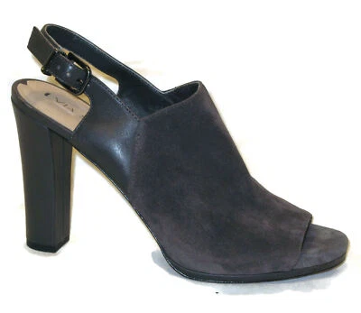 Zapatos de salón Via Spiga de tacón alto peep-toe con cordones talla 8,5 EU 38,5 gris gamuza Foto 1 de 4