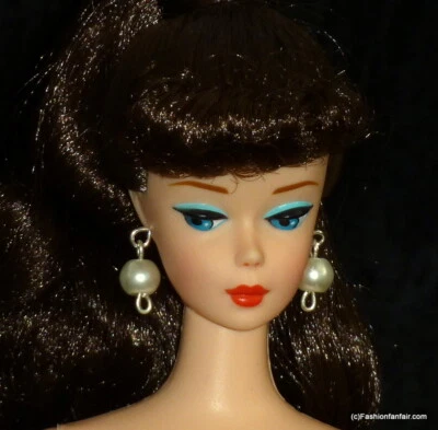 White Pearl Drop Handmade Earrings 4 Barbie Jewelry Custom accessories - Image 1 of 2