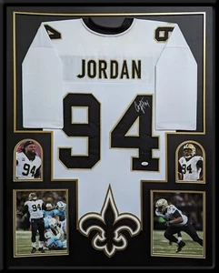 FRAMED NEW ORLEANS SAINTS CAMERON JORDAN AUTOGRAPHED SIGNED JERSEY JSA COA - Picture 1 of 4