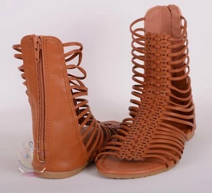 Eddie Marc Girl's Strappy Mid-Calf Gladiator Sandals Sz 2K US / 33 EU $39 NWOB. - Picture 1 of 6