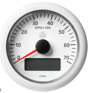 VDO 3-3/8" (85mm) Viewline Tachometer W/Multi-Function Display 7000 Rpm White - Picture 1 of 2