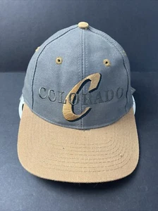 90s Vintage Colorado Buffaloes SnapBack Hat Cap Spellout Big Logo Green Brim - Picture 1 of 11