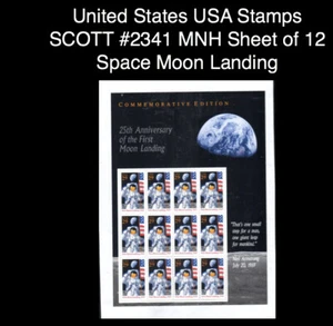 United States USA Stamps SCOTT #2341 MNH Sheet of 12 Space Moon Landing - Picture 1 of 1