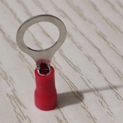 50Pcs Red 5/16" Ring Terminals Electrical Wire  Crimp Connectors 16-22AWG - Image 1 of 4