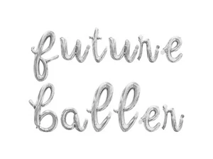 FUTURE BALLER Cursive Letter Balloon Banner - Basketball Baby Shower Decorations - Picture 1 of 20