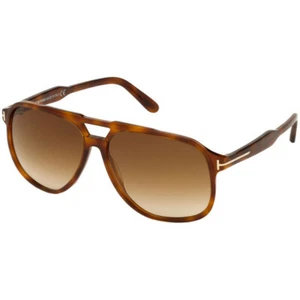 Occhiali da sole nuovi con etichette Tom Ford Raoul FT0753 53F biondo lucido grado Havana marrone 62 mm - Foto 1 di 3