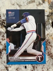 2022 TOPPS NOW BLUE PARALLEL CARD 29/49 TEXAS RANGERS ADOLIS GARCIA #412 - Picture 1 of 1
