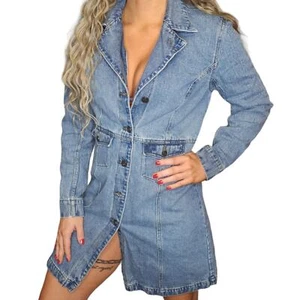 Vestido Harley Davidson vintage para mujer vaquero mediano bordado con botones completos - Imagen 1 de 11