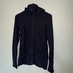 Lululemon Stride Jacket Black Long Sleeve Full Zip High Collar Sz 8 - Picture 1 of 7
