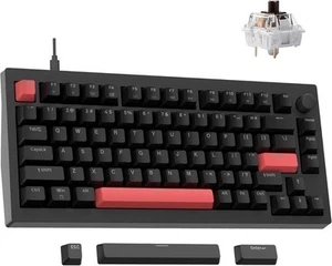 Keychron X4 QMK Wired Mechanical Keyboard, 75% Layout North-Facing Red Backlit - Picture 1 of 9
