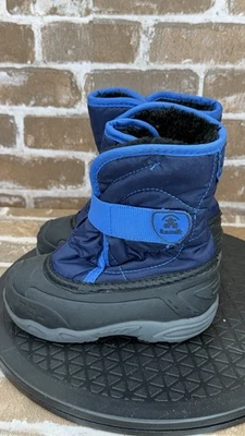 Kamik Snowbug 海军蓝冬季毛皮衬里雪地靴 学步儿童 男孩 9 码 — 第 1/4 张图片